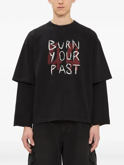44 Label Group Byp Long-sleeve T-shirt In Black