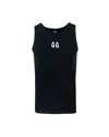 44 Label Group Black Top With 44 Logo Embroidered On The Front In Cotton Man In 099
