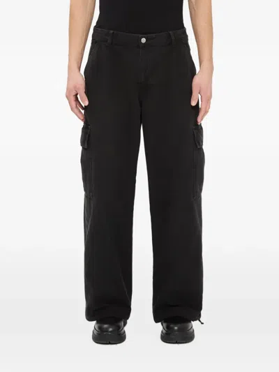 44 Label Group Canvas Cargo Trousers In Black