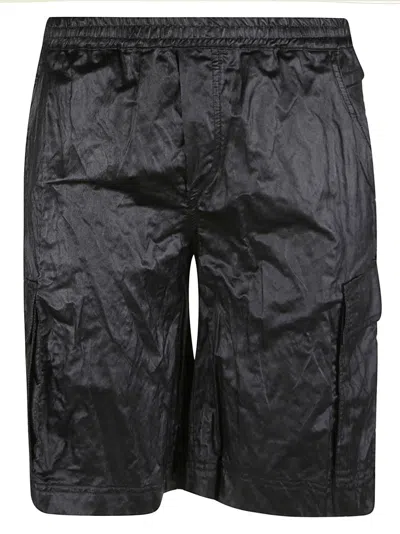 44 Label Group Cargo Ribbed Shorts In Black