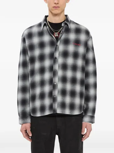 44 Label Group Check-print Shirt In Grey