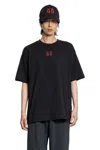 44 Label Group Black Crewneck T-shirt With Logo On The Front And Maxi Logo On The Rear In Cotton Man In Black