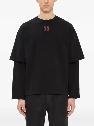 44 Label Group Classic Double-sleeve T-shirt In Black