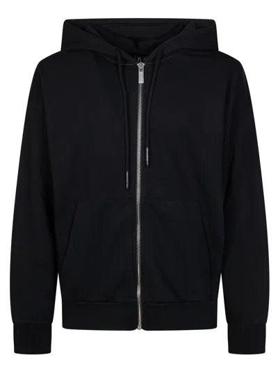 44 Label Group White Graphic Print Zip Hoodie In Black