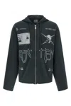 44 Label Group Commission Raw-cut Zip Hoodie In Black