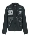 44 Label Group Commission Raw-cut Zip Hoodie In Black
