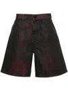 44 Label Group Corrosive Denim Shorts In Black