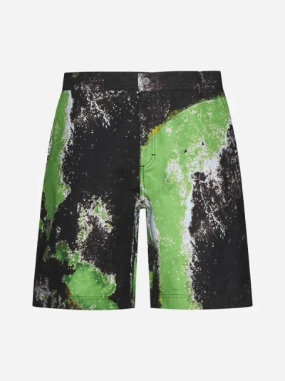 44 Label Group Shorts In Black,grunge Green