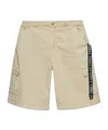 44 Label Group Cotton Bermuda Shorts In Neutral