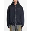 44 Label Group Sorrow Padded Zip-up Denim Jacket In Blue