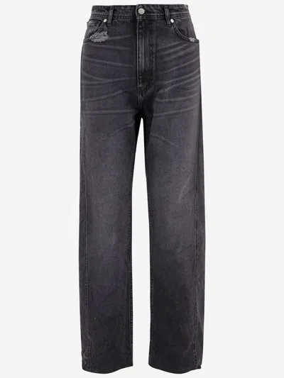 44 LABEL GROUP COTTON JEANS WITH VINTAGE DETAILS