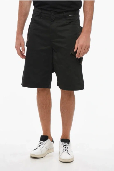 44 Label Group Cotton Shorts With Stitched T-shirt In Black