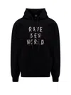 44 Label Group Men Cotton Sweatshirt With Frontal And Back Logo Print In Black
