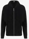 44 Label Group Classic Black Zip Hoodie With Contrasting Logo Print In Black