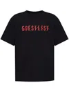 44 Label Group Black T-shirt With Print On The Front And Maxi Logo On The Back In Black