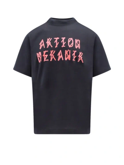 44 Label Group Cotton T-shirt With Aktion Mekanik Print In Black