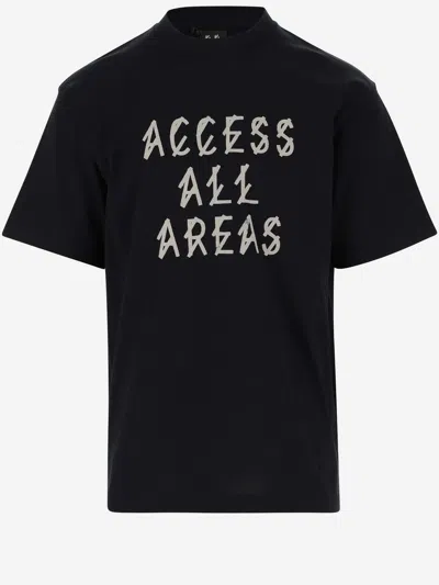 44 Label Group Cotton T-shirt With Graphic Print And Logo In Black
