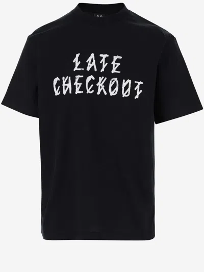 44 Label Group Cotton T-shirt With Graphic Print And Logo In Nero