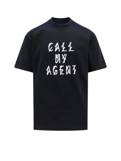 44 Label Group Cotton T-shirt With Logo Print In Black