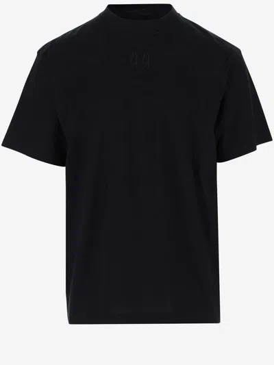 44 Label Group Cotton T-shirt With Logo T-shirt In Black