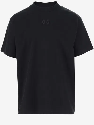 44 Label Group Cotton T-shirt With Logo T-shirt In Black
