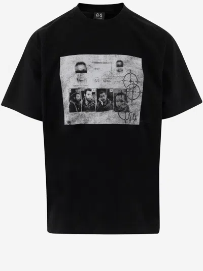 44 Label Group Cotton T-shirt With Print In Black
