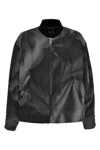 44 Label Group Grey Bomber Jacket In Black