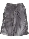 44 Label Group Crinkle Graphic-print Shorts