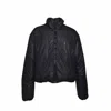 44 Label Group Cropped Bomber Jacket With Tonal Logo Print In Black