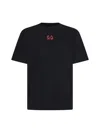 44 Label Group Black Crewneck T-shirt With Logo On The Front And Maxi Logo On The Rear In Cotton Man In Black