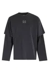 44 Label Group Long-sleeve Minimalist White Shirt With Fitted Silhouette In Black
