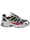 44 Label Group Dragger Sneakers In Silver Leather And Fabric In Black Silver Text