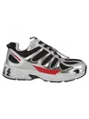 44 Label Group Dragger Sneakers In Silver Leather And Fabric