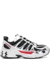 44 Label Group Dragger Sneakers In Silver Leather And Fabric In Black