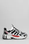 44 Label Group Dragger Sneakers In Silver Leather And Fabric In Silver