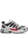 44 Label Group Dragger Sneakers In Silver Leather And Fabric In Silver