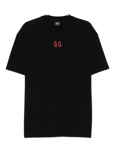 44 Label Group Embroidered Logo T-shirt In Black