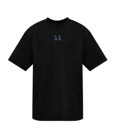 44 Label Group Embroidered Logo T-shirt In Black