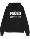 44 Label Group Faded Gen Cotton Hoodie With Drawstring Hood