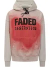 44 Label Group Faded Gen Cotton Sweatshirt With Print In Neutrals
