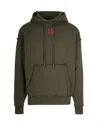 44 Label Group Logo-print Frayed-edge Hoodie In Green