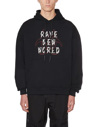 44 Label Group Felpa In Cotone Con Cappuccio In Black