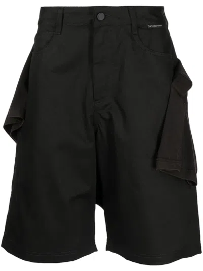 44 Label Group Five-pocket Cotton Bermuda Shorts In Black