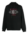 44 Label Group Graphic-print Cotton Hoodie In Black
