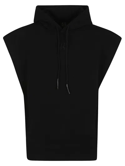 44 Label Group Graphic Print Sleeveless Black Hoodie