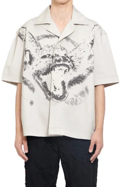 44 Label Group Graphic Printed Short Sleeved Shirt In Beige