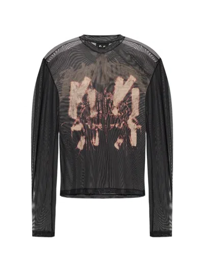 44 Label Group Graphic-print Long-sleeve T-shirt In Black