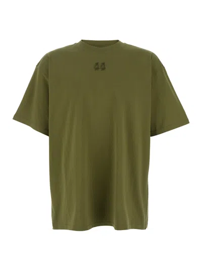 44 Label Group Green T-shirt With 44 Logo Embroidered On The Front And Printed On The Back In Cotton Man