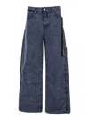 44 Label Group Grey Jeans With Tie Detail With Logo On The Front And Logo Patch On The Rear In Blue