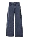 44 Label Group Grey Jeans With Tie Detail With Logo On The Front And Logo Patch On The Rear In Multicolor